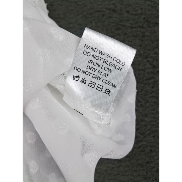 NWT Haute Monde White Swiss Dot Sheer Sleeveless Blouse S Babydoll Polka Dot - Picture 16 of 16